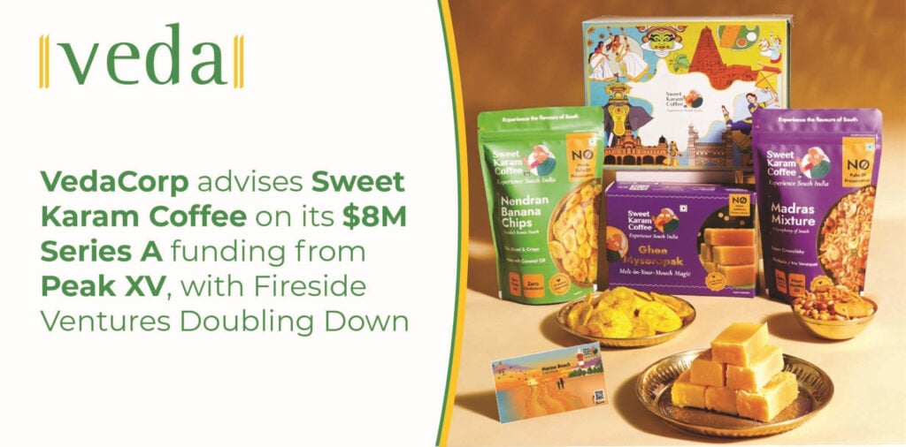 VedaCorp advises Sweet Karam Coffee on its Series A funding from Peak XV, with Fireside Ventures Doubling Down